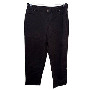 Crazy Horse By Liz Claiborne Womens Black Denim Jeans Size 16W Cotton/Spandex